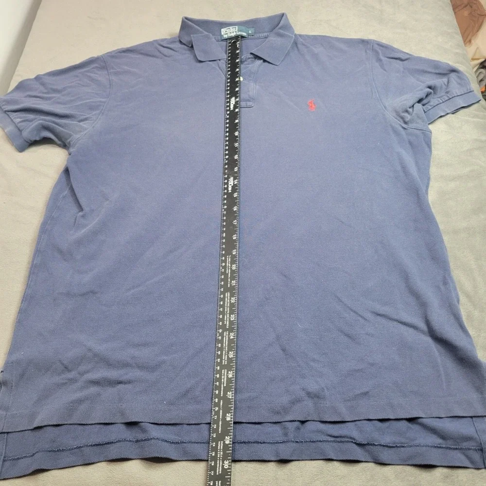 Polo Ralph Lauren Mens Blue Short Sleeve Polo Shirt L Cotton‎ Casual Embroidered